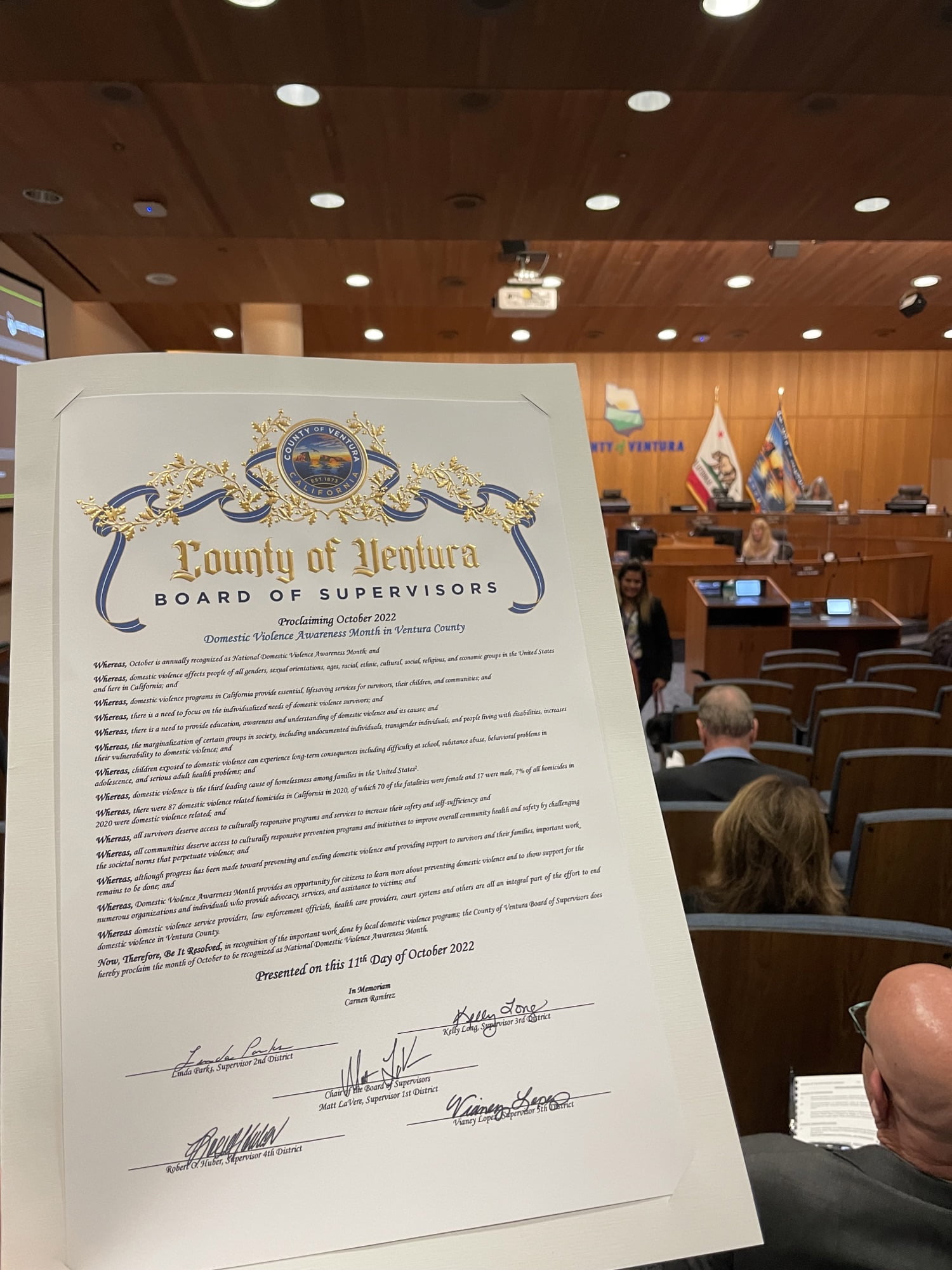 Domestic Violence Awareness Month Proclamation – Ventura County ...